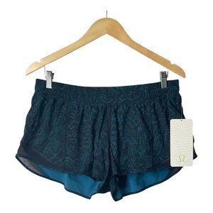 Lululemon Pulse Capri Hotty Hot Shorts Black and Blue, Size 12 New